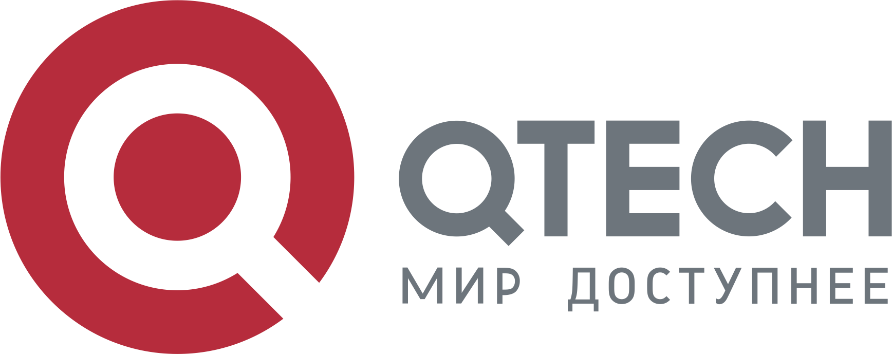 Логотип QTECH QPBX и телефоны QVP